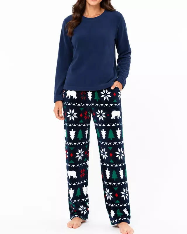 Matching Family Pajama Set #117 — Navy Christmas / Men's (S-M-L-XL)