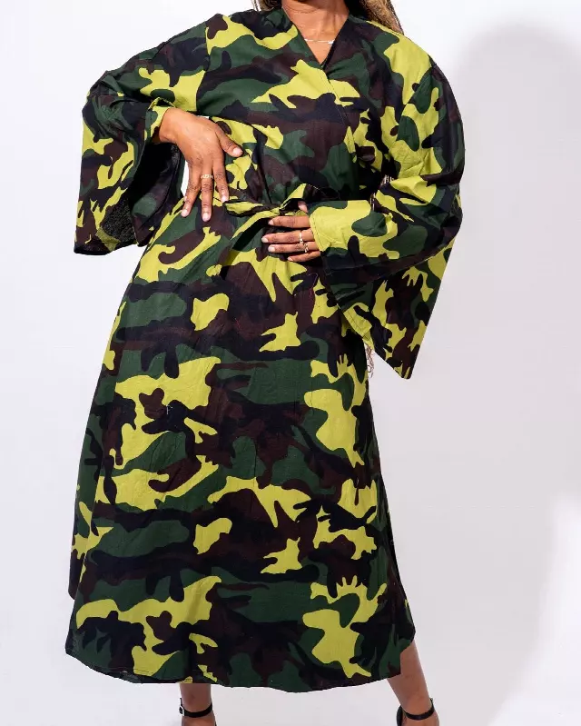 8001X - African Print Wrap Dress PLUS SIZE (3/pk) Free Size - $25.00 Each — Free Size Plus / Print-340A