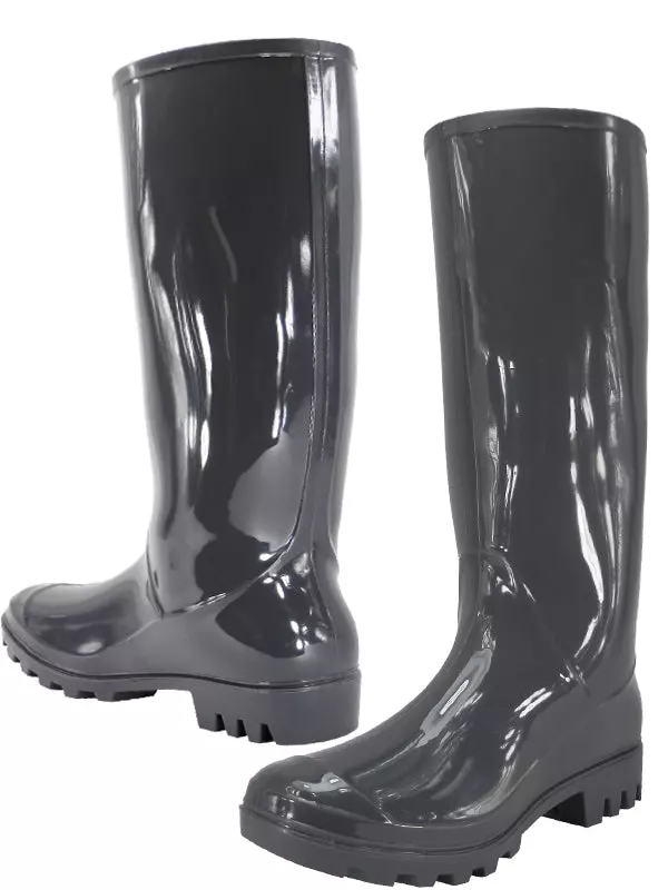 RB-010 - Women's "Easy USA" 13½ Inches Super Soft Rubber Rain Boots — Gray (RB-010-G) / 5-10 Assorted