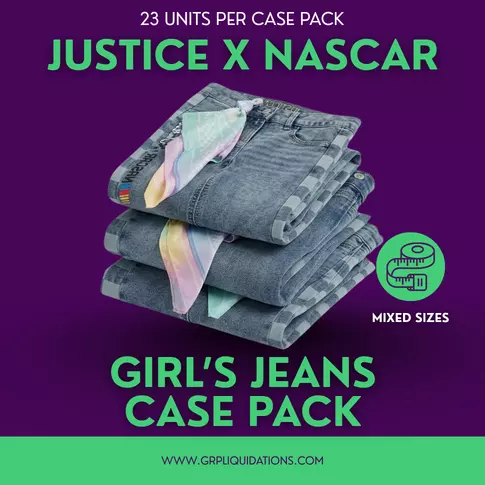 Justice Girl's NASCAR X Justice Collab Jeans lot · 19 pairs · mixed sizes