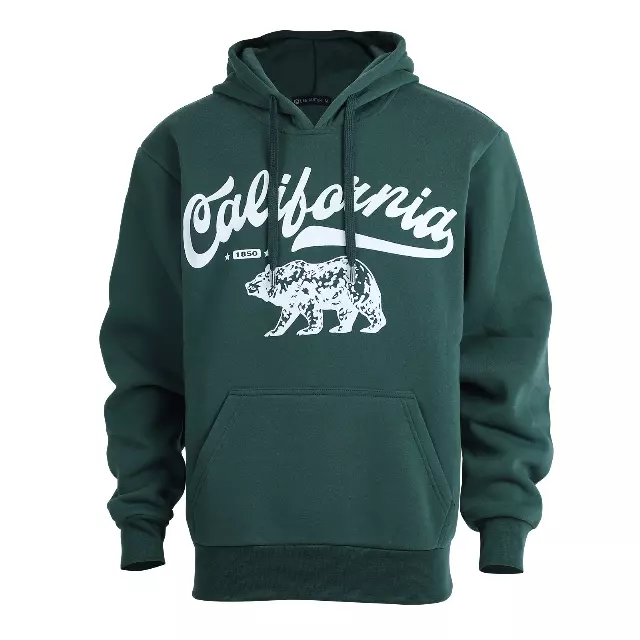 Men’s Pullover Fleece Hoodie with Drawcords and Kangaroo Pockets – CALIFORNIA - Style #MFJ172-1 -$8.50/Unit - 24 PCS/CS - PLEASE SEE DESCRIPTION — Green