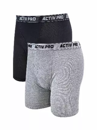Men's Boxer Briefs (Dozen) — Black / H Gray / Small
