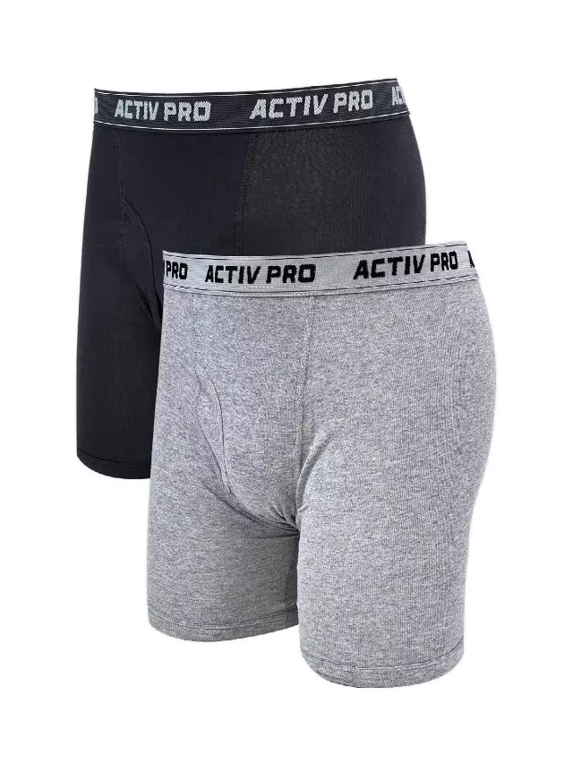 Men's Boxer Briefs (Dozen) — Black / H Gray / Medium