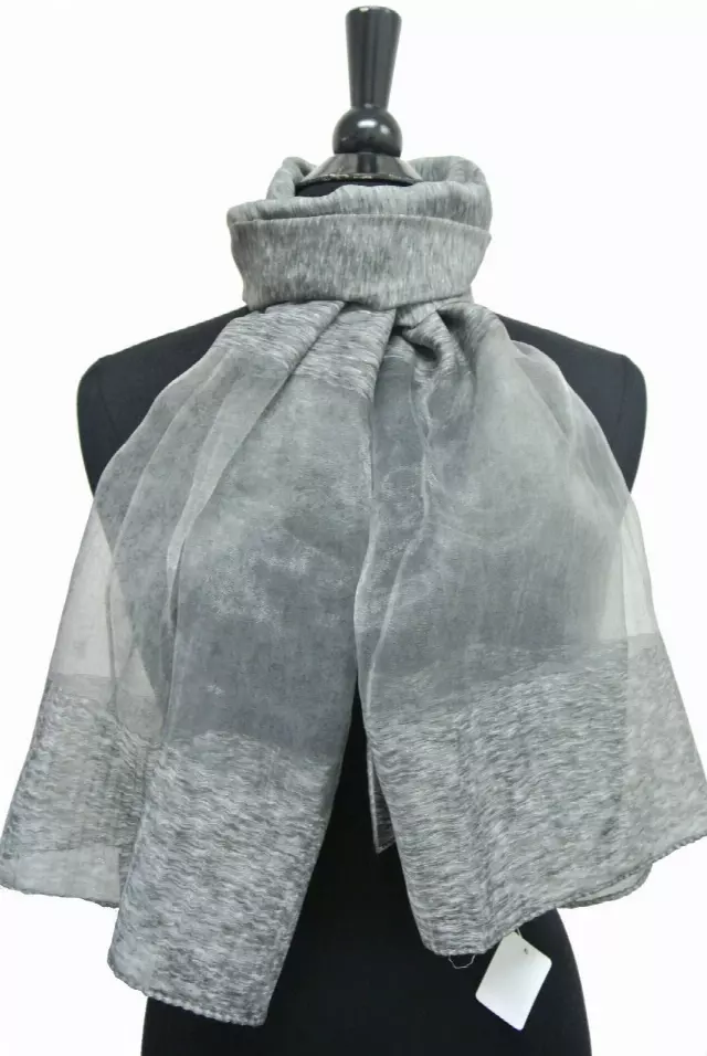 SH101 Sheer Solid Color Spring Scarf — Grey