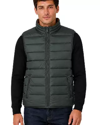 Men's Reversible Puffer Vest #V15 — Green/Camel / S-M-L-XL-2XL