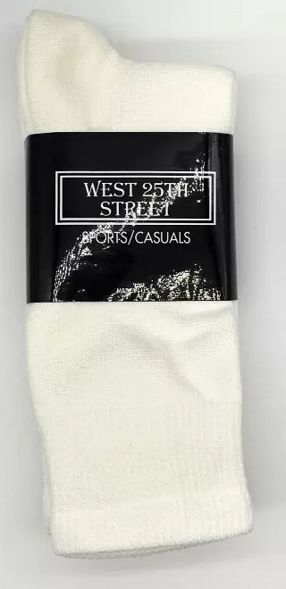 #6-WS-1389 Women’s White Crew Socks – $.90 Per 3 Pair Pack (20 Packs)