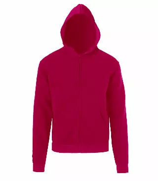 Ladies S-XL Zip Front Fleece Hoodie Jacket Fuchsia - 0207809