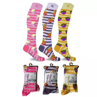Food Love Knee High Compression Socks - 3 ASST STYLES — Large/XL