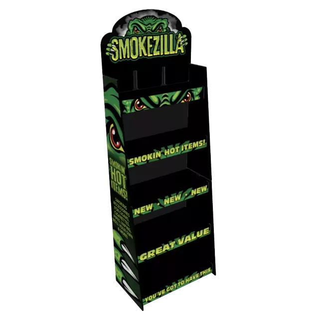 Merchandising Fixture - Corrugated Smokezilla 2 Piece Floor Display End Cap ONLY 976150