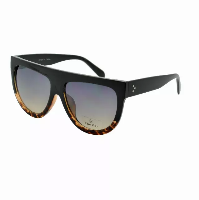 Flat Top Sunglasses with Gradient Lens & Triple-Dot Detail TD10154