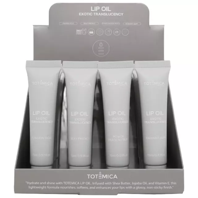 Totemica Lip Oil Exotic Translucency - Wholesale Display 12 Units (TBR24-LDIS)