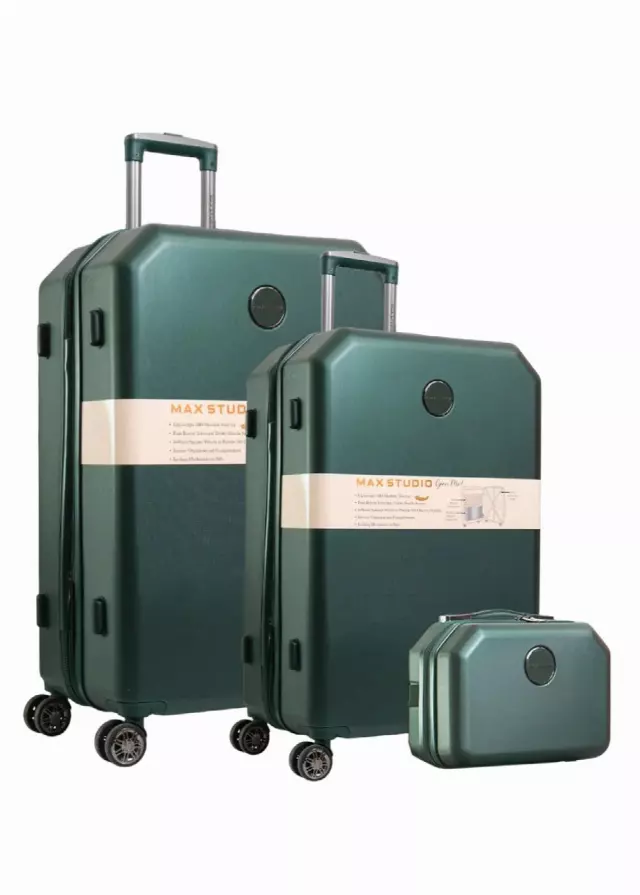 Max Studio ABS Hard Sided 3-Piece The Hexagon Luggage Set