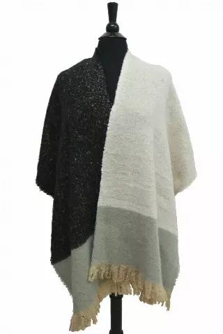 BF155 Colorblock Winter Scarf — Black