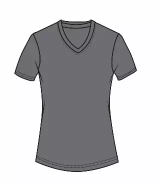 Ladies V-Neck Performance Charcoal - 9271709