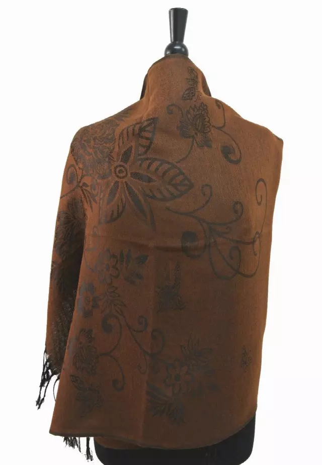 E046 Pattern Pashmina — rust