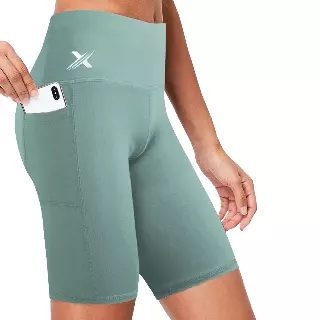 Women's High Waist Performance Yoga Shorts — Seafoam / 3XL