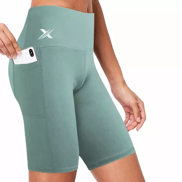 Women's High Waist Performance Yoga Shorts — Seafoam / 2XL