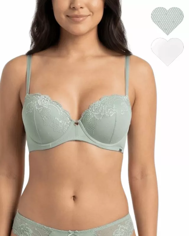 Avery Push-Up 2-Pack Bra — Green / 34C