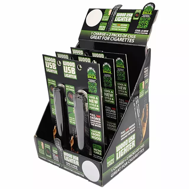 Wood Usb Coil Lighter Tube - 6 Pieces Per Retail Ready Display 22688