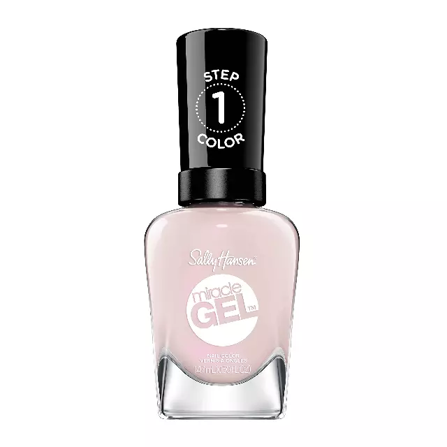 Sally Hansen Miracle Gel Salon Quality Nail Polish | Gel-Like Formula, Two-Step System, No UV Light Needed, Long Lasting | Sheer, Shimmery | 233 First Glass | Ivory Pink Nail Polish