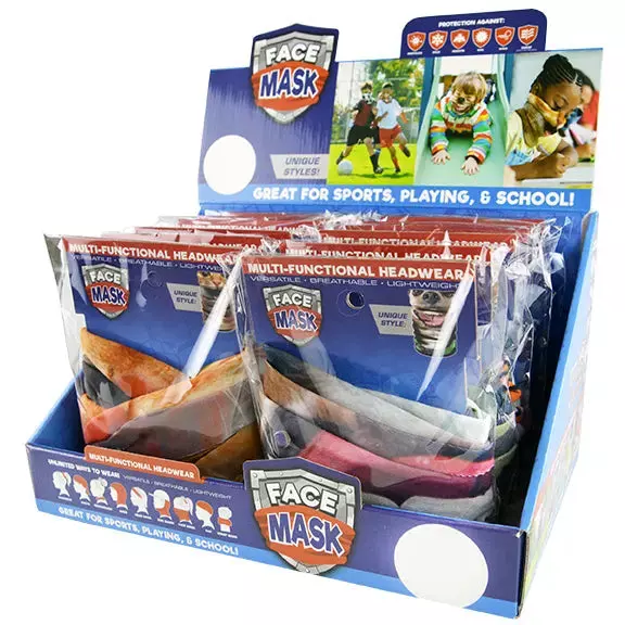 Kids Tube Face Cover 12 Pieces Per Retail Ready Display 21954