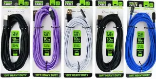 Charging Cable Wing Rack Assortment 10FT - 10 Pieces Per Pack 88395