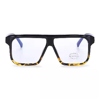Oversized Flat Top Blue Light Blocking Glasses with Tortoise Fade Accents P10989-BLB