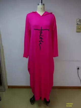 CHH-21052 - Long Sleeve Faith Knit Maxi Dress with Hoodie- One Size (6-PCS PRE-PACK- 6 Assorted Colors) ($25.00 Each)