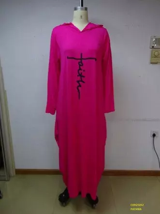 CHH-21052 - Long Sleeve Faith Knit Maxi Dress with Hoodie- One Size (6-PCS PRE-PACK- 6 Assorted Colors) ($25.00 Each)