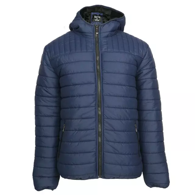 Men’s Full Zip Solid Packable Hooded Puffer Jacket - Style #MFJ148 - $14.00/Unit MINIMUM 12 PCS- PLEASE SEE DESCRIPTION — Blue