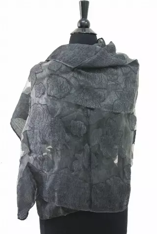 BF710 Floral Spring Scarf — Black