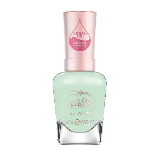 Sally Hansen Color Therapy Nail Polish | Biotin, Argan Oil, Long Lasting, Healthy Nails, Nail Strengthener, Opaque | 452 Cool as a Cucumber | Aqua Green Nail Color