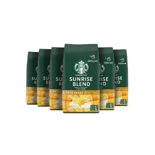 Starbucks Blonde Roast Sunrise Blend – 6 Bags (12 oz Each)