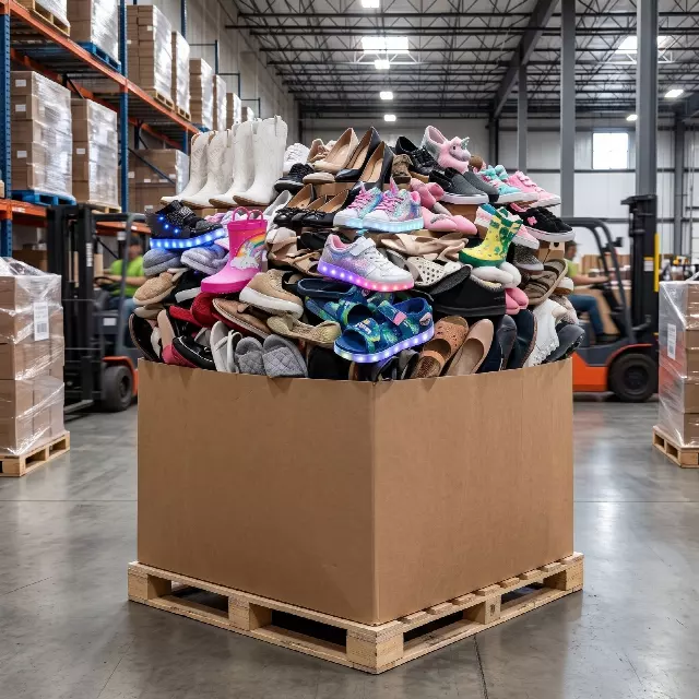 Mixed shoe & boot assortment · 339 units · shelf-pull