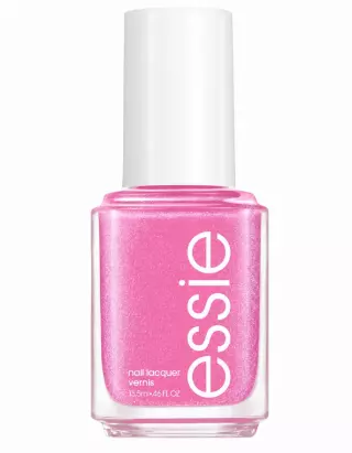 essie salon-quality nail polish, vegan, purple, shimmer, flirty flutters, 0.46 fl oz