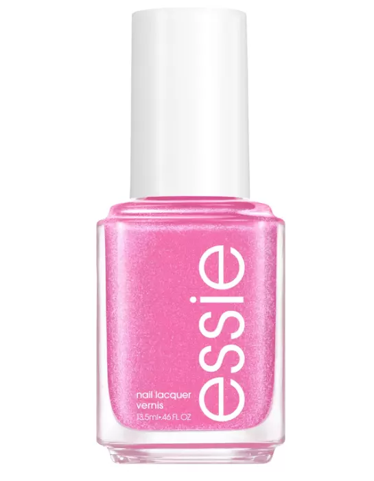 essie salon-quality nail polish, vegan, purple, shimmer, flirty flutters, 0.46 fl oz