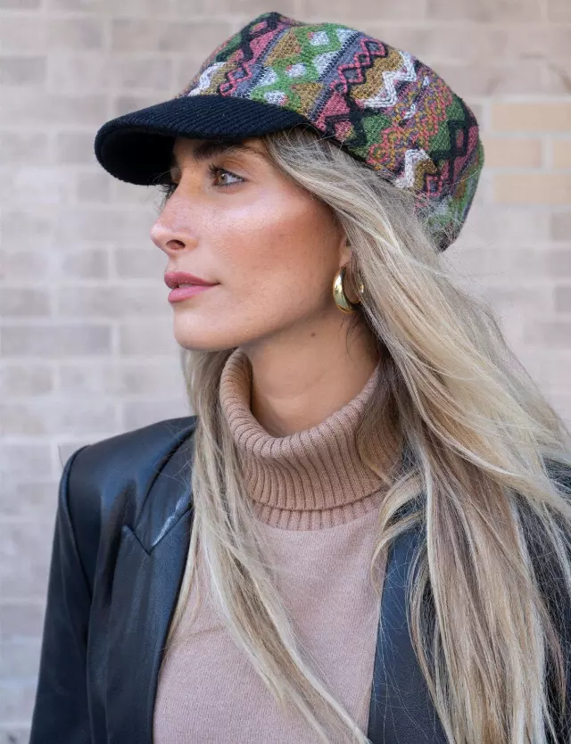 Magid Geometric Print Cadet Cap — BLACK