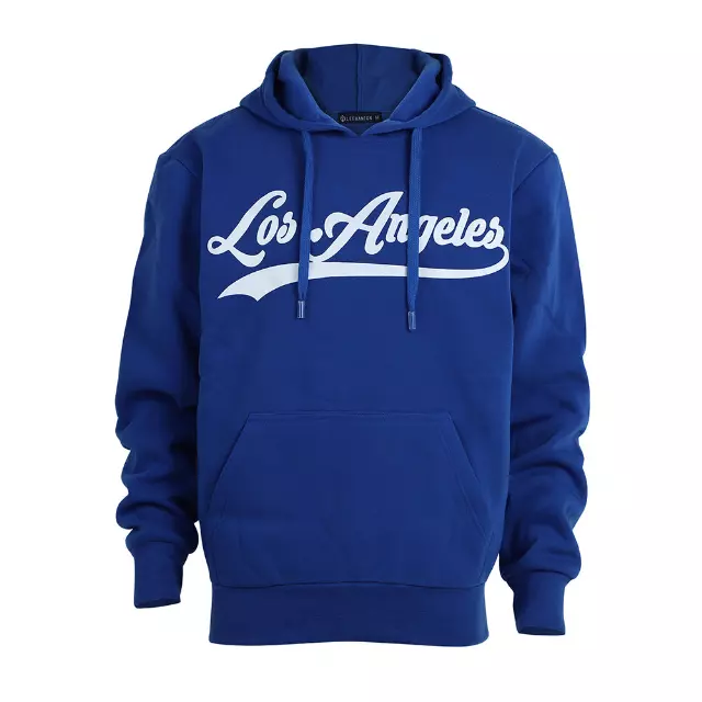 Men’s Pullover Fleece Hoodie with Drawcords and Kangaroo Pockets – Los Angeles - Style #MFJ172-1B -$8.50/Unit - 24 PCS/CS - PLEASE SEE DESCRIPTION — Royal Blue