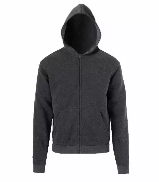 Boys 8-18 Zip Front Fleece Hoodie Jacket Charcoal - 0283188