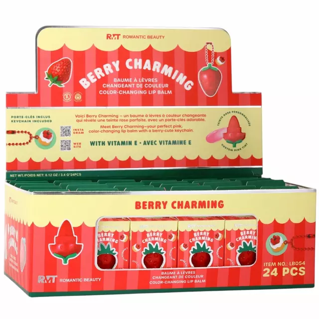 Romantic Beauty Berry Charming Color Changing Lip Balm - Wholesale Display 24 Units (LB-054)