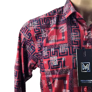Megaannum - Men’s Printed Button-Down Shirt – Regular Fit Full Sleeve Casual Shirt