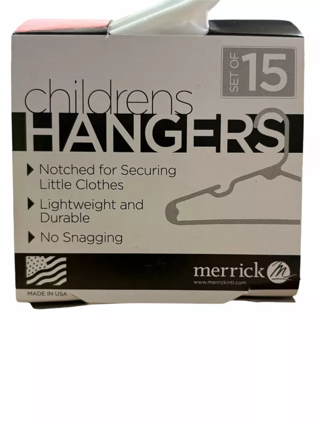 Children’s Hangers, 15-pack x 20 per case, 300 total, white