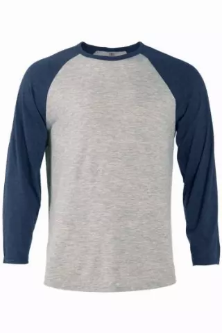 #287-P611T-S Delta Apparel Platinum Tri-Blend Mens’ 3/4 Sleeve Raglan Tee(sm-md) – $1.75 Each (36 Pieces)