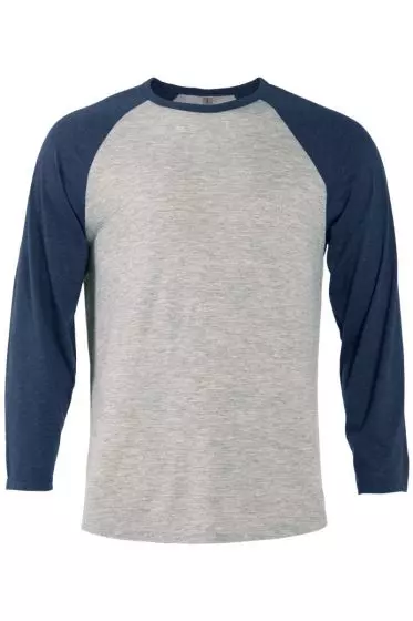 #287-P611T-S Delta Apparel Platinum Tri-Blend Mens’ 3/4 Sleeve Raglan Tee(sm-md) – $1.75 Each (36 Pieces)