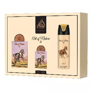 Lattafa Pride Art Of Nature II For Unisex 3 Piece Gift Set (3.4 Fl Oz EDP + 0.65 Fl Oz EDP + 6.67 Fl Oz Deo)