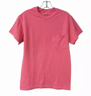 #275-SG-P ‘Gildan’ Safety Pink S/S Pocket Tees (Pick Size) (12 Pieces)