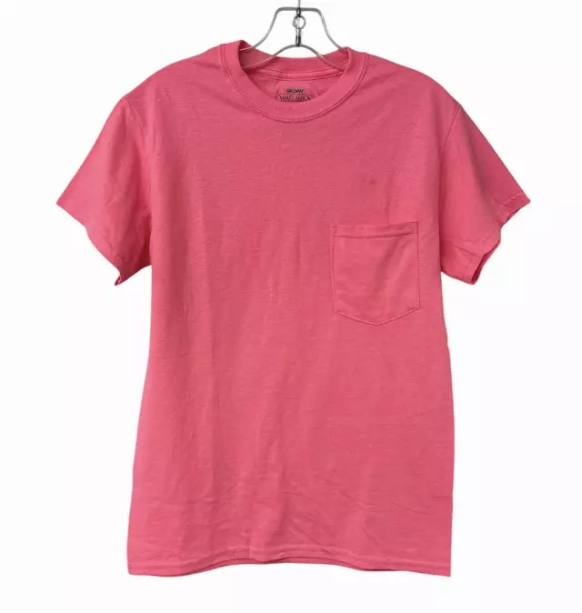 #275-SG-P ‘Gildan’ Safety Pink S/S Pocket Tees (Pick Size) (12 Pieces)