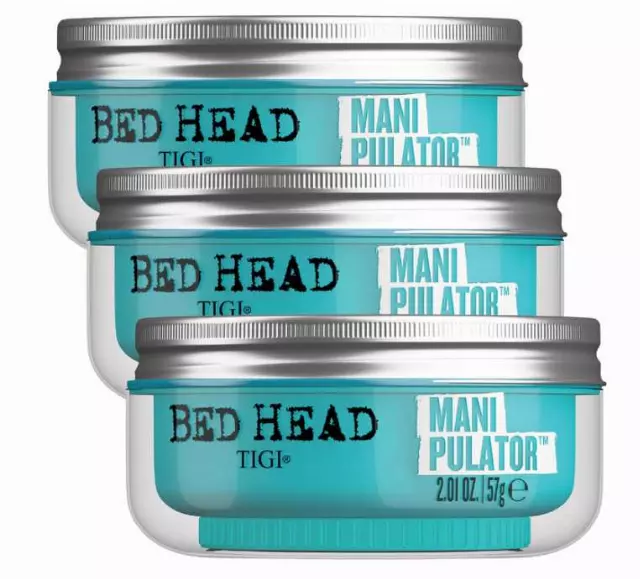 TIGI Bed Head Manipulator Hair Putty 3-Pack  Firm Hold Paste, Hair Styling Products for Women and Men, Frizz Control, Anti-Humidity, Tropical Fruit Fragrance, 2.01 Oz Ea
