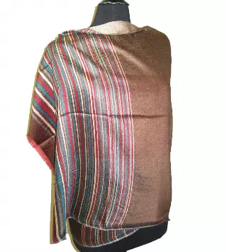 10983 Stripe Design Pashmina — Brown