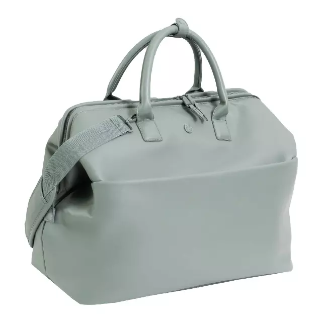 Max Studio 18 Inch Smooth Faux Vachetta PU Frame Weekender Duffle — 446-SEA MOSS